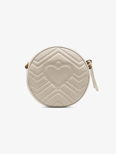 Shop Gucci Marmont Mini Leather Shoulder Bag In White