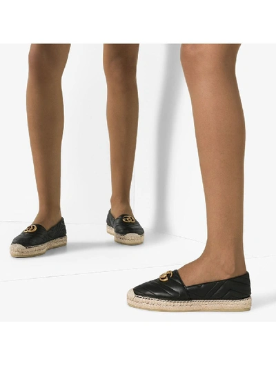 Shop Gucci Leather Espadrillas In Black