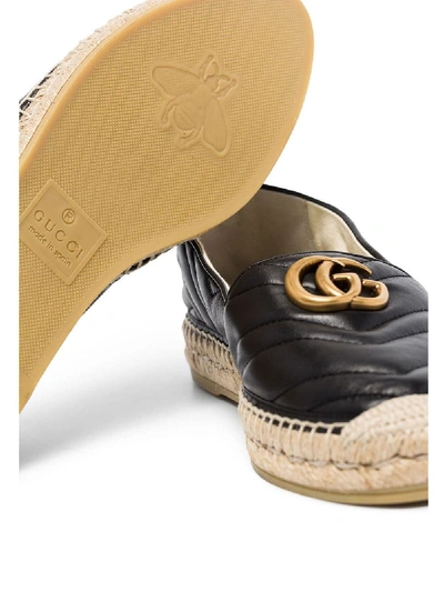 Shop Gucci Leather Espadrillas In Black