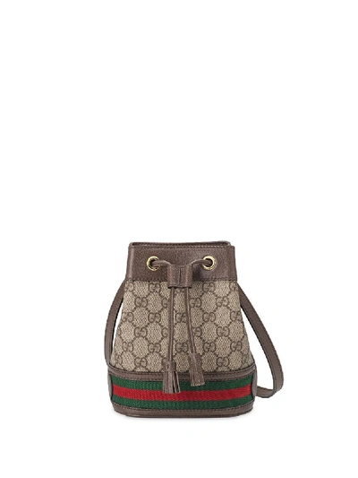 Shop Gucci Ophidia Mini Satchel Bag In Brown