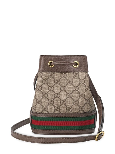 Shop Gucci Ophidia Mini Satchel Bag In Brown