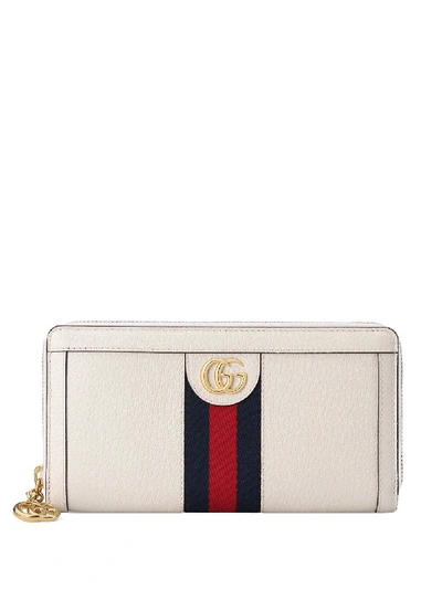 Shop Gucci Ophidia Leather Continental Wallet In White