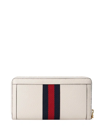 Shop Gucci Ophidia Leather Continental Wallet In White