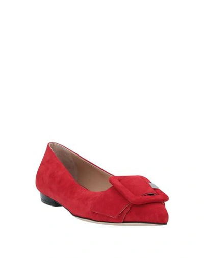 Sergio Rossi Ballet Flats In Red