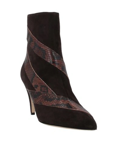 Gia Couture Leather Ankle Boots In Brown