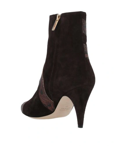 Gia Couture Leather Ankle Boots In Brown