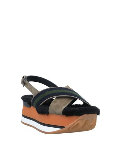 Hogan Sandals In Green