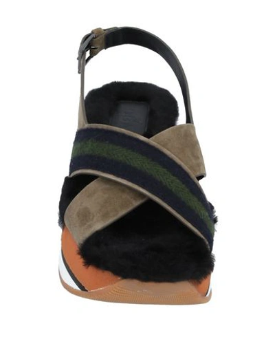 Hogan Sandals In Green