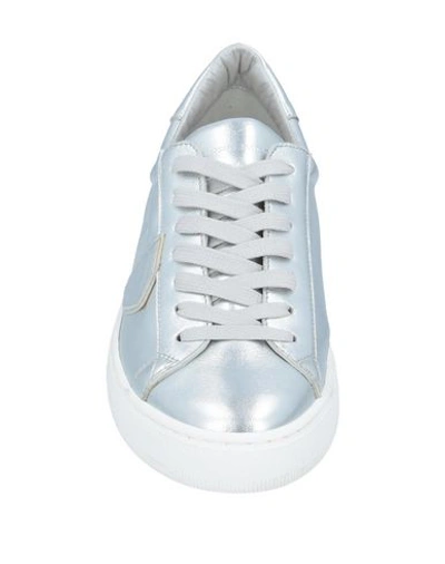 Shop Philippe Model Woman Sneakers Silver Size 7 Soft Leather