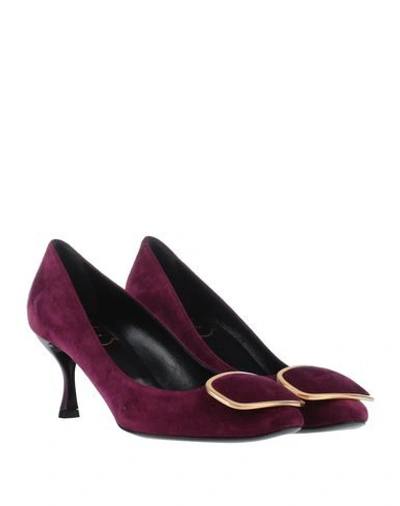 Shop Roger Vivier Woman Pumps Purple Size 4.5 Soft Leather