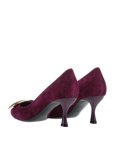 Shop Roger Vivier Woman Pumps Purple Size 4.5 Soft Leather