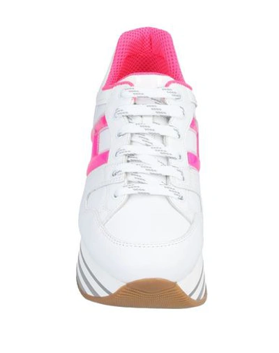 Hogan Sport Inspired Lace Up Sneakers Big Knitted H In White