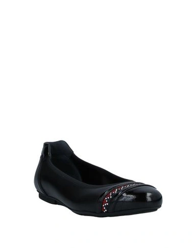 Shop Hogan Woman Ballet Flats Black Size 6.5 Soft Leather, Textile Fibers