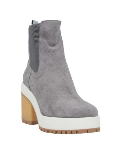 Shop Hogan Woman Ankle Boots Grey Size 6.5 Soft Leather