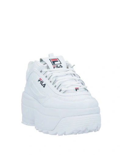 Fila Disruptor Faux Leather Platform Sneakers In White | ModeSens