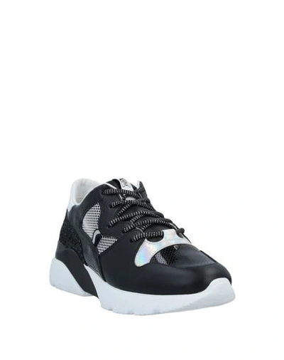 Shop Hogan Woman Sneakers Black Size 6 Leather, Textile Fibers