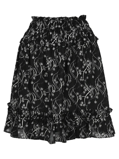 Shop Kenzo Urchin Waves Skirt In Black