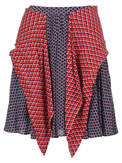 Shop Kenzo Panelled Geometric-print Skirt In Multicolor