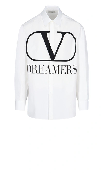 Shop Valentino V Logo Dreamers Shirt In White
