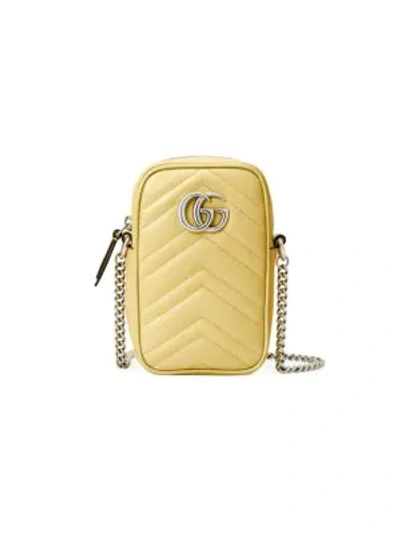 Shop Gucci Women's Gg Marmont Mini Bag In Banana