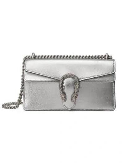 Shop Gucci Dionysus Small Shoulder Bag In Silver Black Diamond