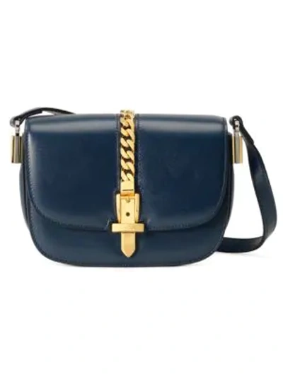 Shop Gucci Women's Sylvie 1969 Mini Shoulder Bag In Blue Agata