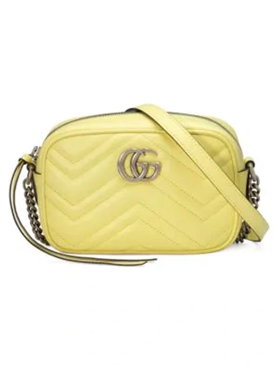 Shop Gucci Women's Gg Marmont Matelassé Mini Bag In Yellow