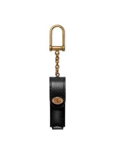 Shop Gucci Women's Leather Single Porte-rouges Keychain In Nero