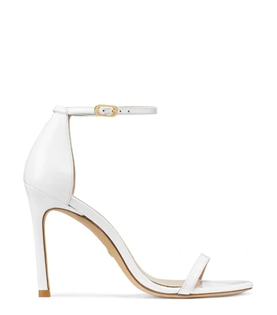 Shop Stuart Weitzman Nudistsong In White Patent Leather