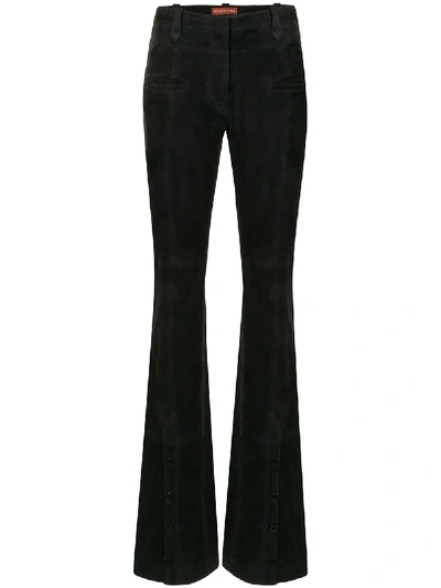 Shop Altuzarra Button Detail Flared Trousers In Black