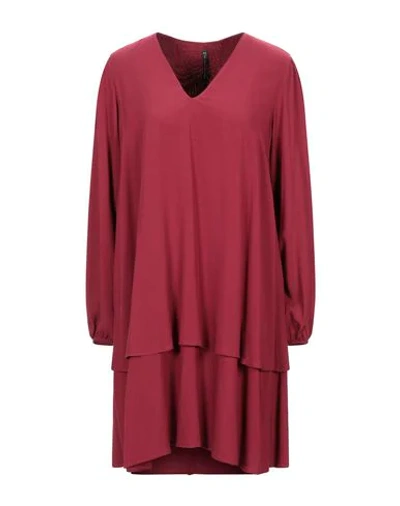 Shop Manila Grace Woman Mini Dress Garnet Size 6 Viscose In Red