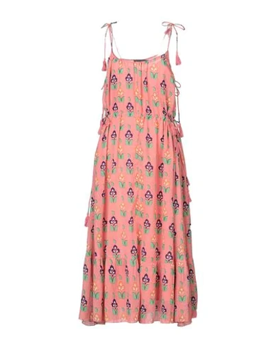 Shop Antik Batik 3/4 Length Dresses In Pastel Pink