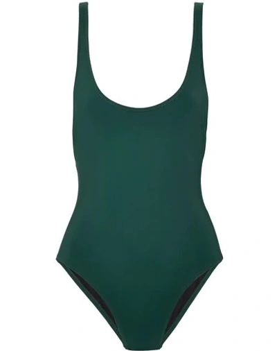 Shop Karla Colletto One-piece Swimsuits In Dark Green
