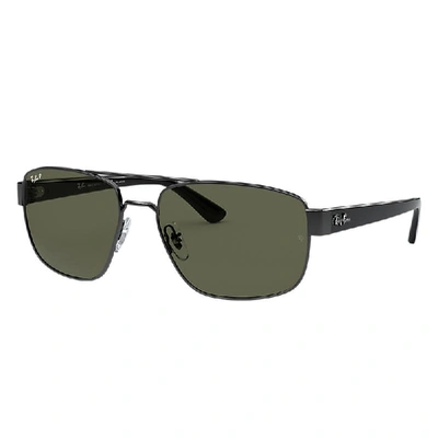 Shop Ray Ban Rb3663 Sunglasses Gunmetal Frame Green Lenses Polarized 60-17