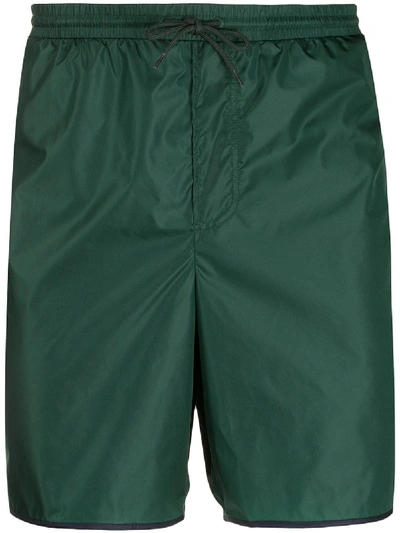 Shop Gucci Sideband Nylon Swimshorts In Green