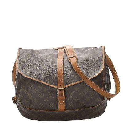 Pre-owned Louis Vuitton Monogram Canvas Saumur 30 Bag In Brown