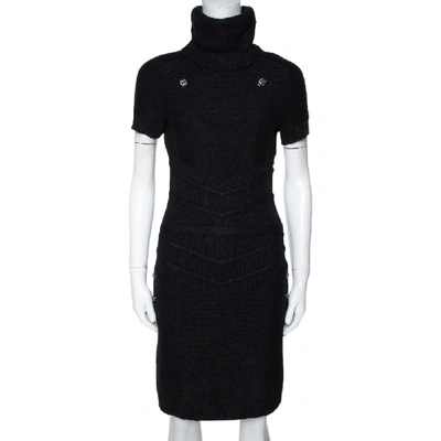 Pre-owned Chanel Black Cashmere Blend Turtleneck Jumper Dress S