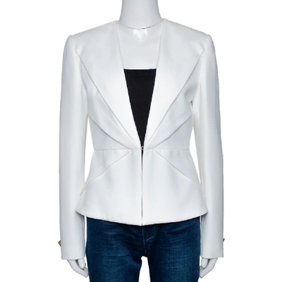 Pre-owned Versace Collection Off White Pleat Detail Blazer M