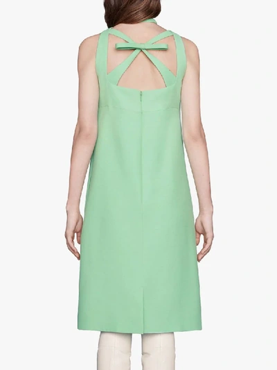 Shop Gucci Sweetheart-neck Short Dress In Green