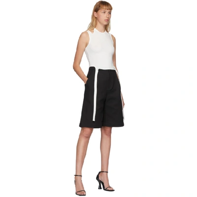 Shop Dion Lee White Double Tie Halter Top In Ivory
