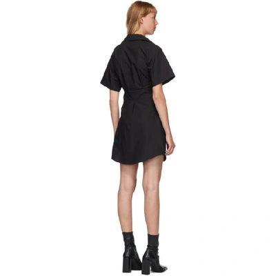 Shop Alexander Wang T Alexanderwang.t Black Crisp Poplin Twist Short Dress In 001 Black