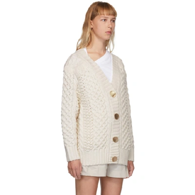 Shop 3.1 Phillip Lim / フィリップ リム 3.1 Phillip Lim White Wool Cable Knit Cardigan In An110 Antwh