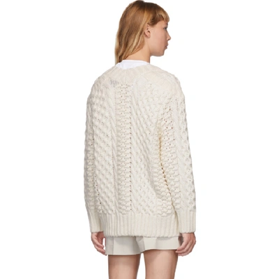 Shop 3.1 Phillip Lim / フィリップ リム 3.1 Phillip Lim White Wool Cable Knit Cardigan In An110 Antwh