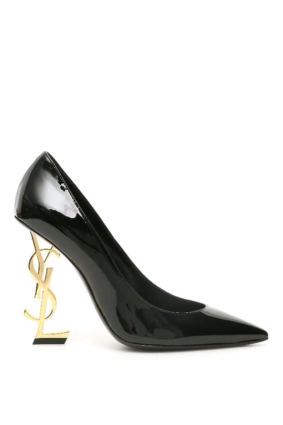 Shop Saint Laurent Patent Opyum Pumps In Black