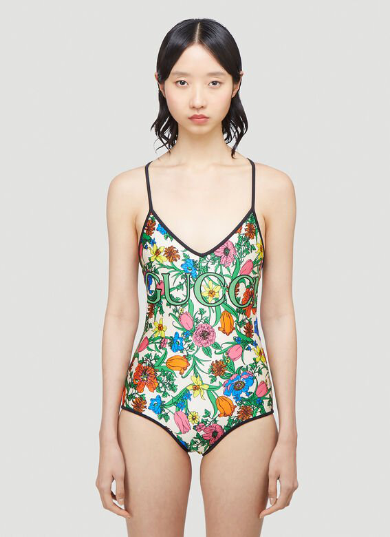 gucci floral bathing suit