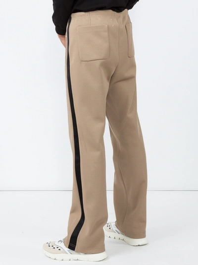 Shop Maisonmargiela Side-stripe Fitted Trousers Beige