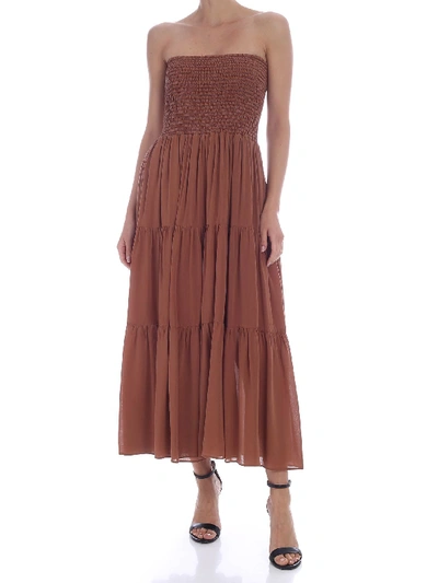 Shop Pinko Lolly Skirt Dress In Brown