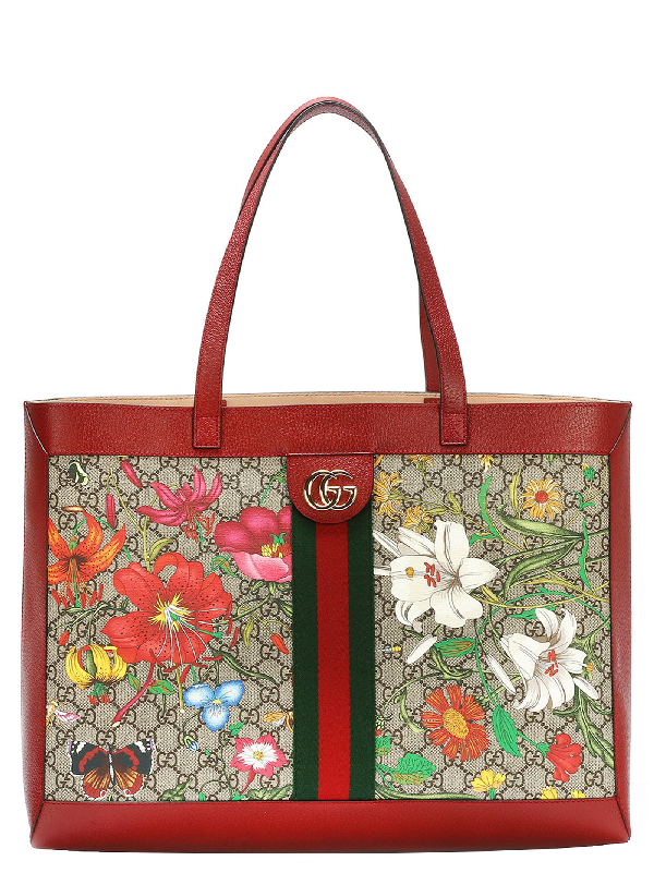 Gucci Ophidia Gg Flora Medium Tote Bag In Multi | ModeSens