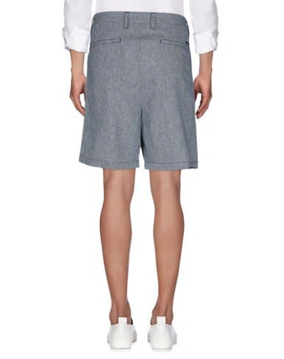 Shop Armani Exchange Man Shorts & Bermuda Shorts Midnight Blue Size 29 Linen, Cotton