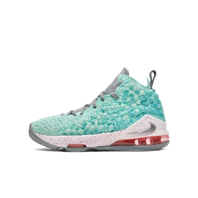 Shop Nike Lebron 17 Big Kids' Basketball Shoe In Light Aqua,pink Foam,particle Grey